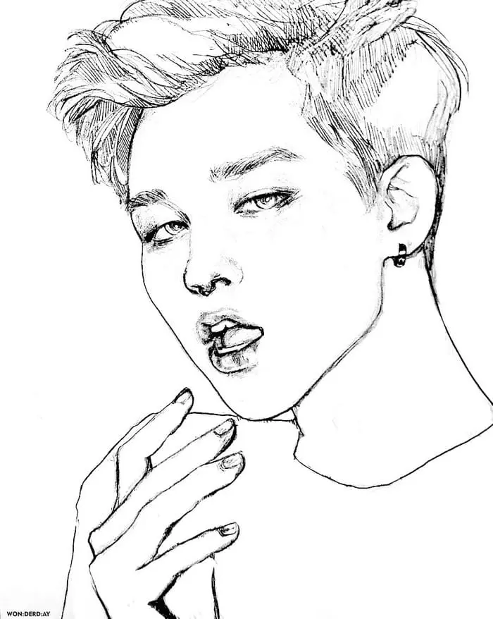 Desenhos de Bts Para Colorir 64