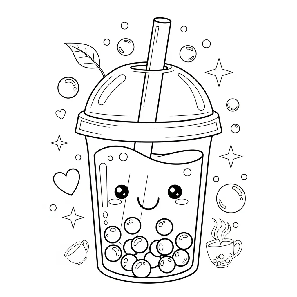Bubble Tea Ausmalbilder 2