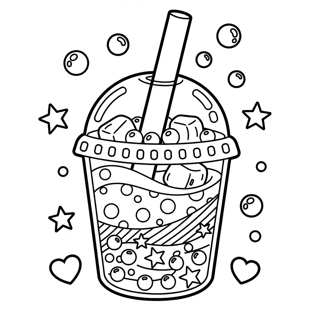 Bubble Tea Ausmalbilder 3