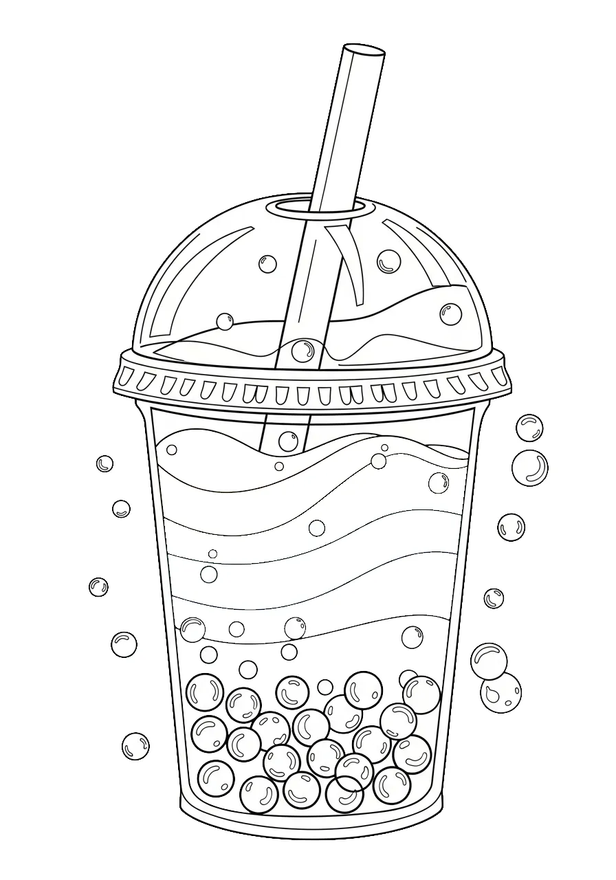Bubble Tea Ausmalbilder 6