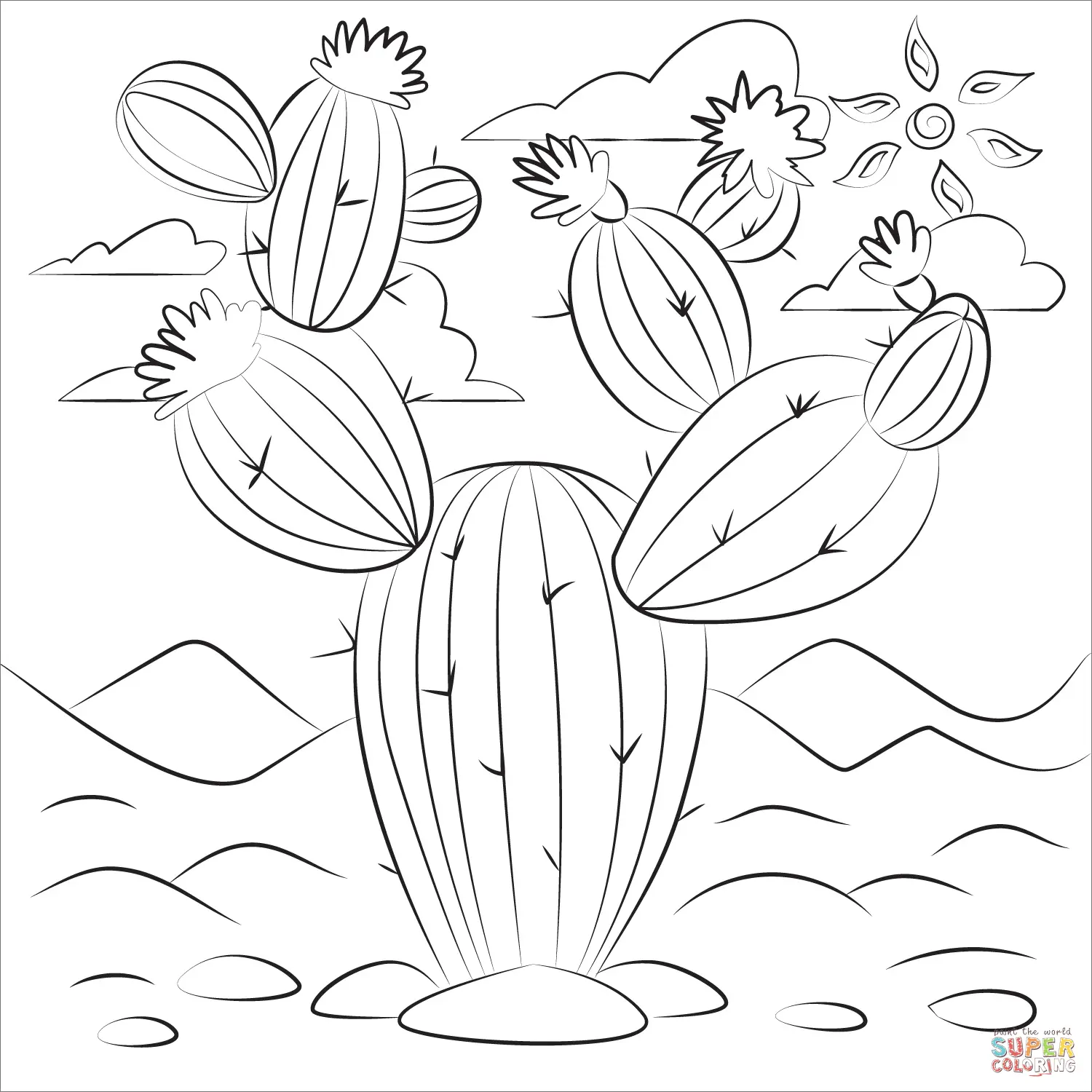 Desenhos de Cactus Para Colorir 18