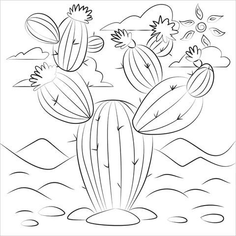 Desenhos de Cactus Para Colorir 39