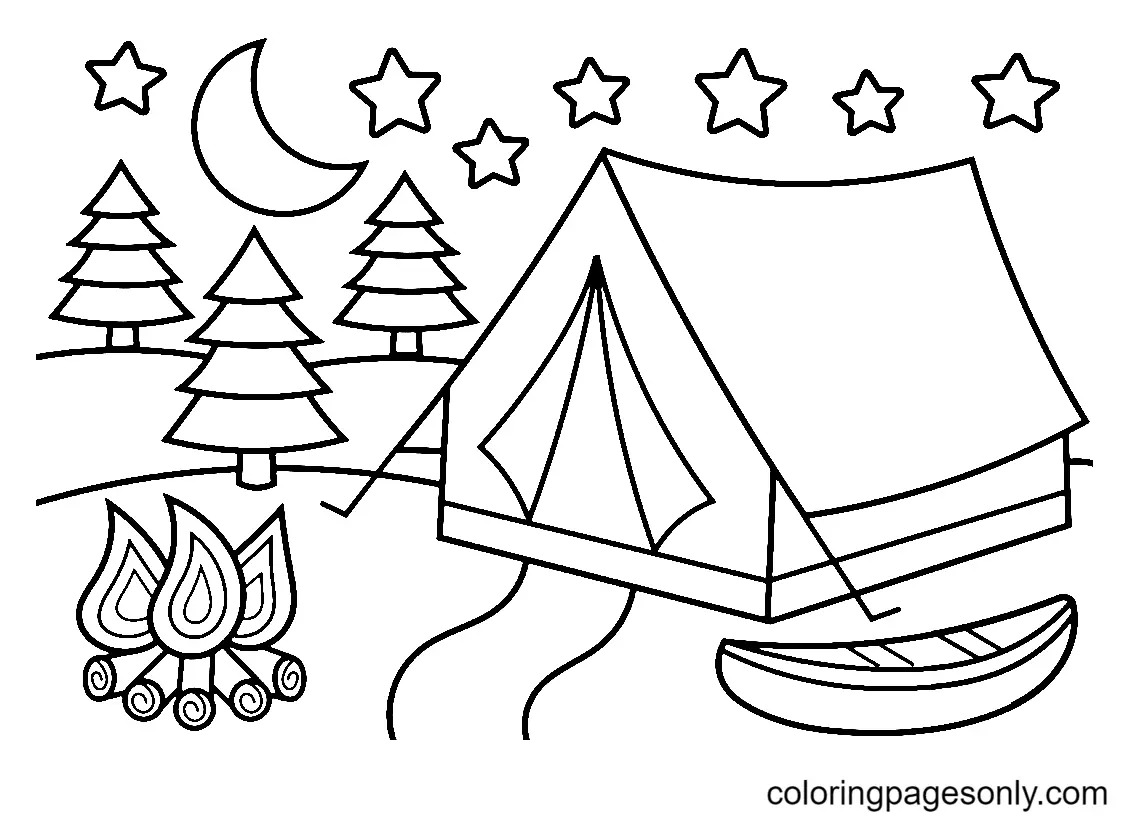 Camping Coloring Pages 1