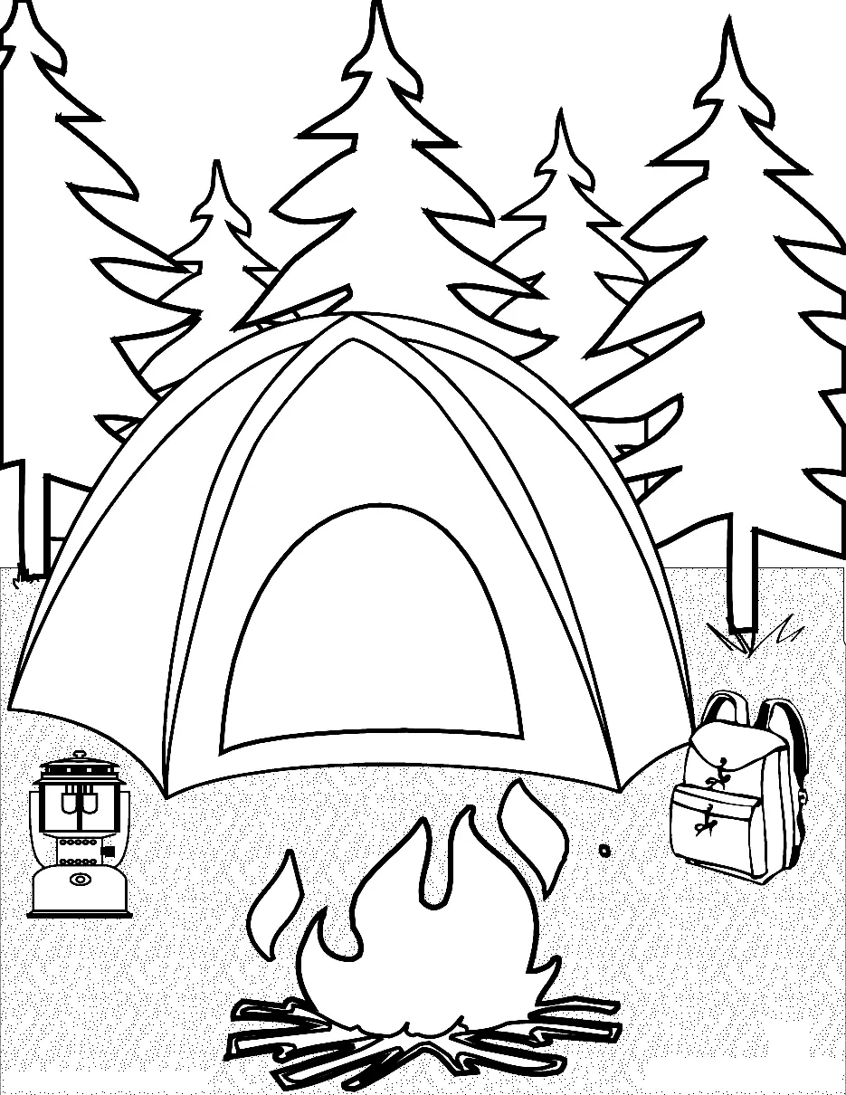 Camping Coloring Pages 4