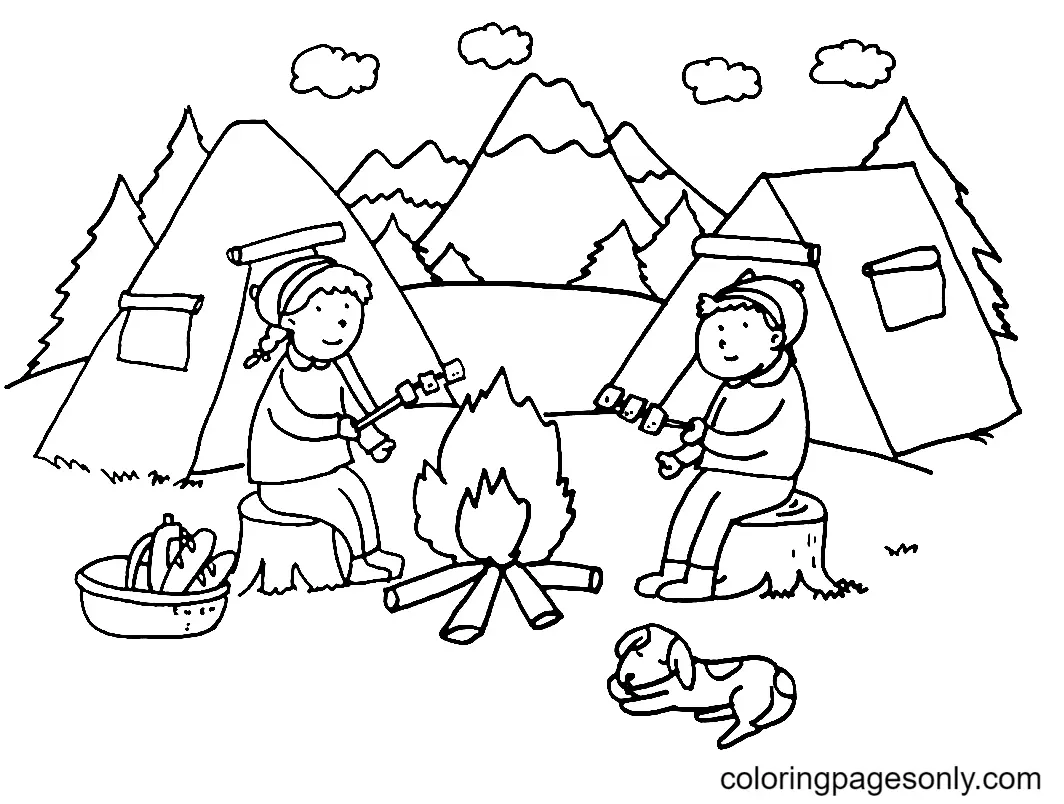 Camping Coloring Pages 9
