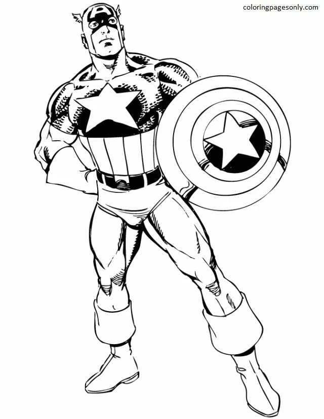 Desenhos de Captain America Para Colorir 16
