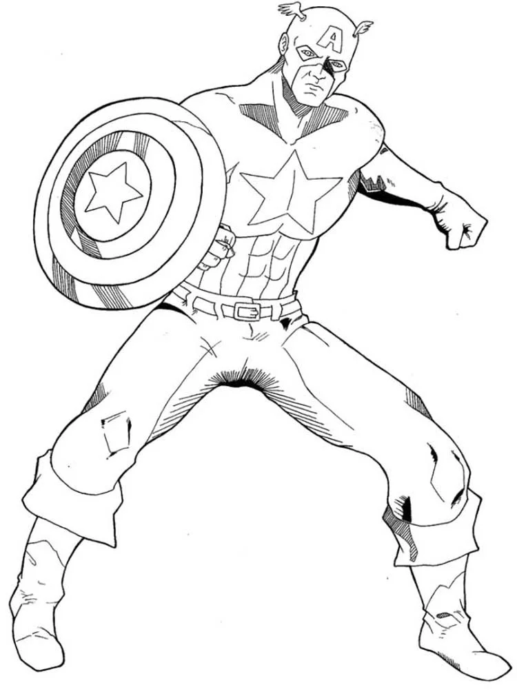 Desenhos de Captain America Para Colorir 2