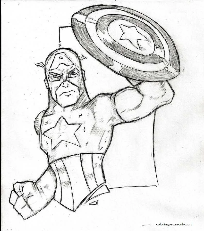 Desenhos de Captain America Para Colorir 40