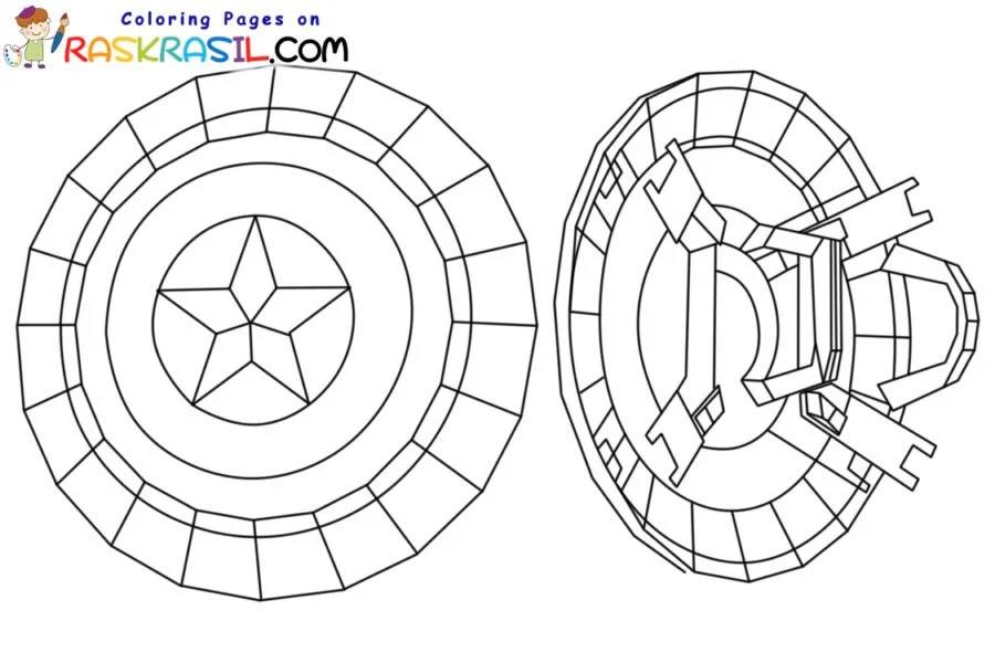 Captain America Shield Coloring Pages 1