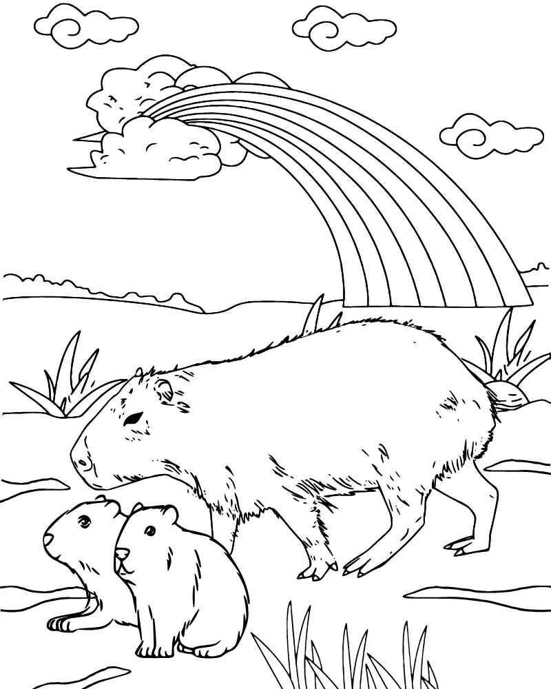 Capivara Para Colorir 15