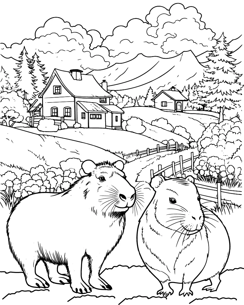 Capivara Para Colorir 16