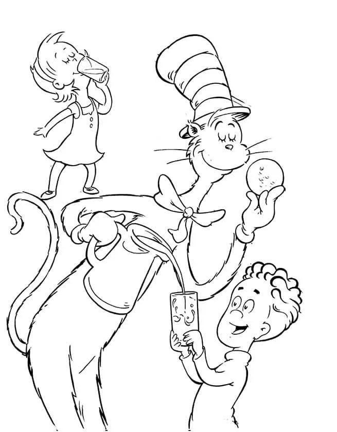El Gato En El Sombrero Para Colorear 35