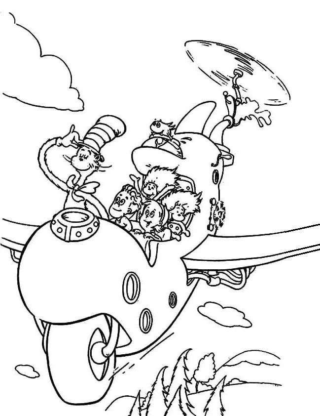 El Gato En El Sombrero Para Colorear 86