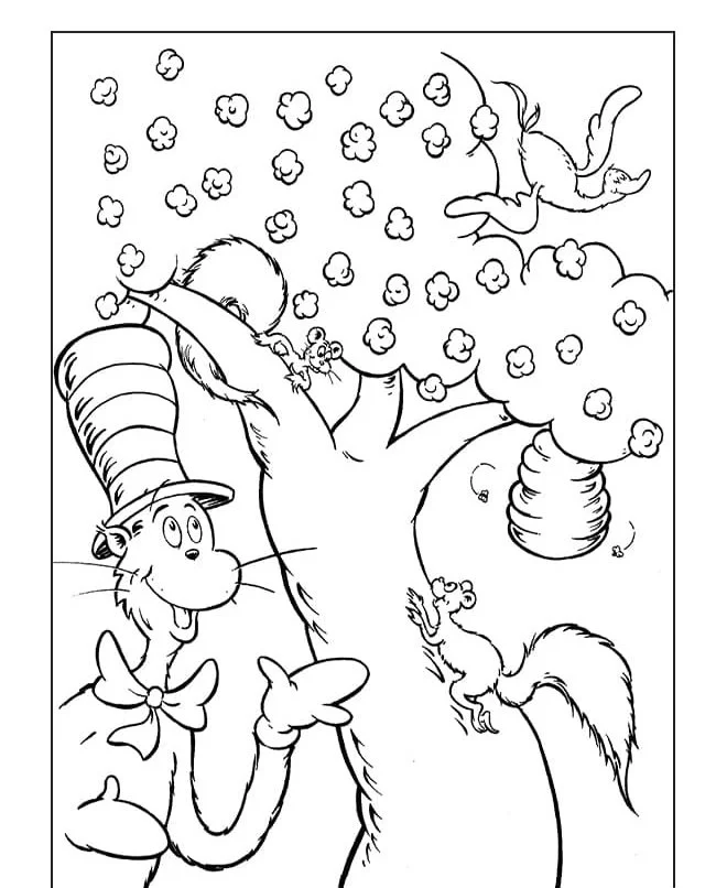 El Gato En El Sombrero Para Colorear 88