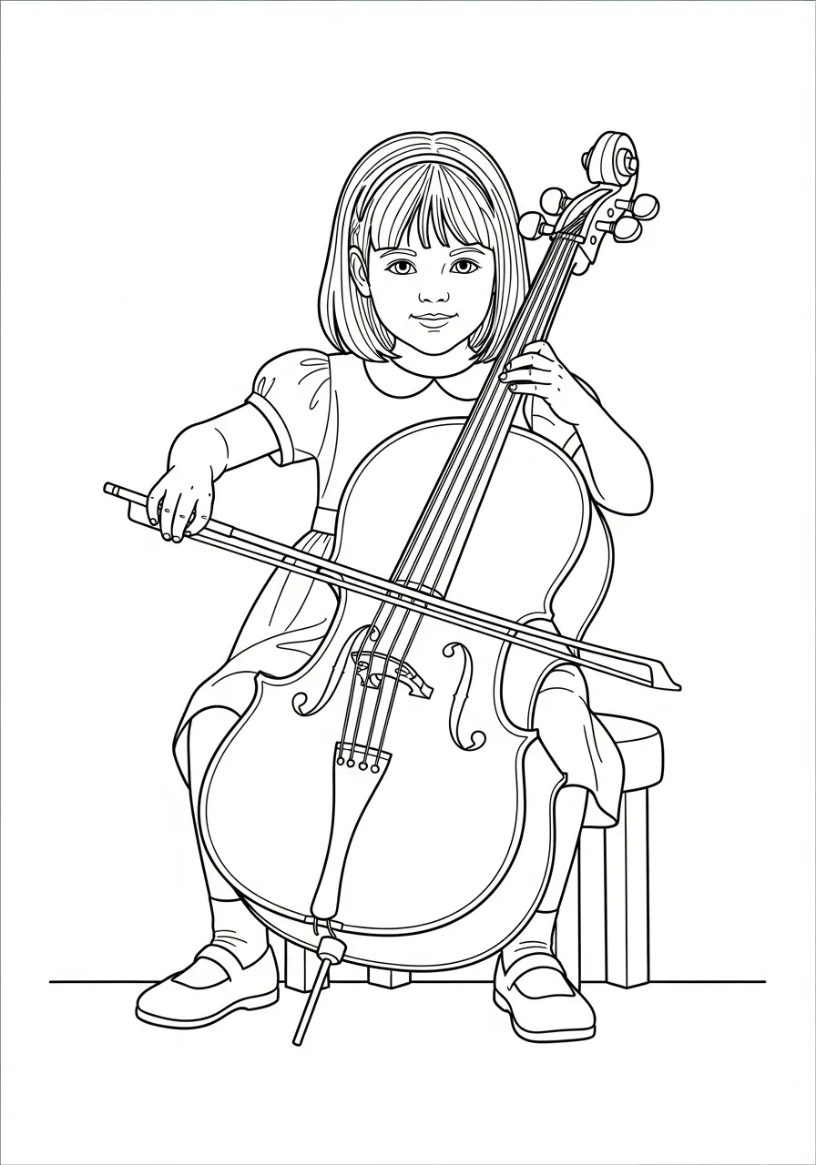 Cello Coloring pages 10