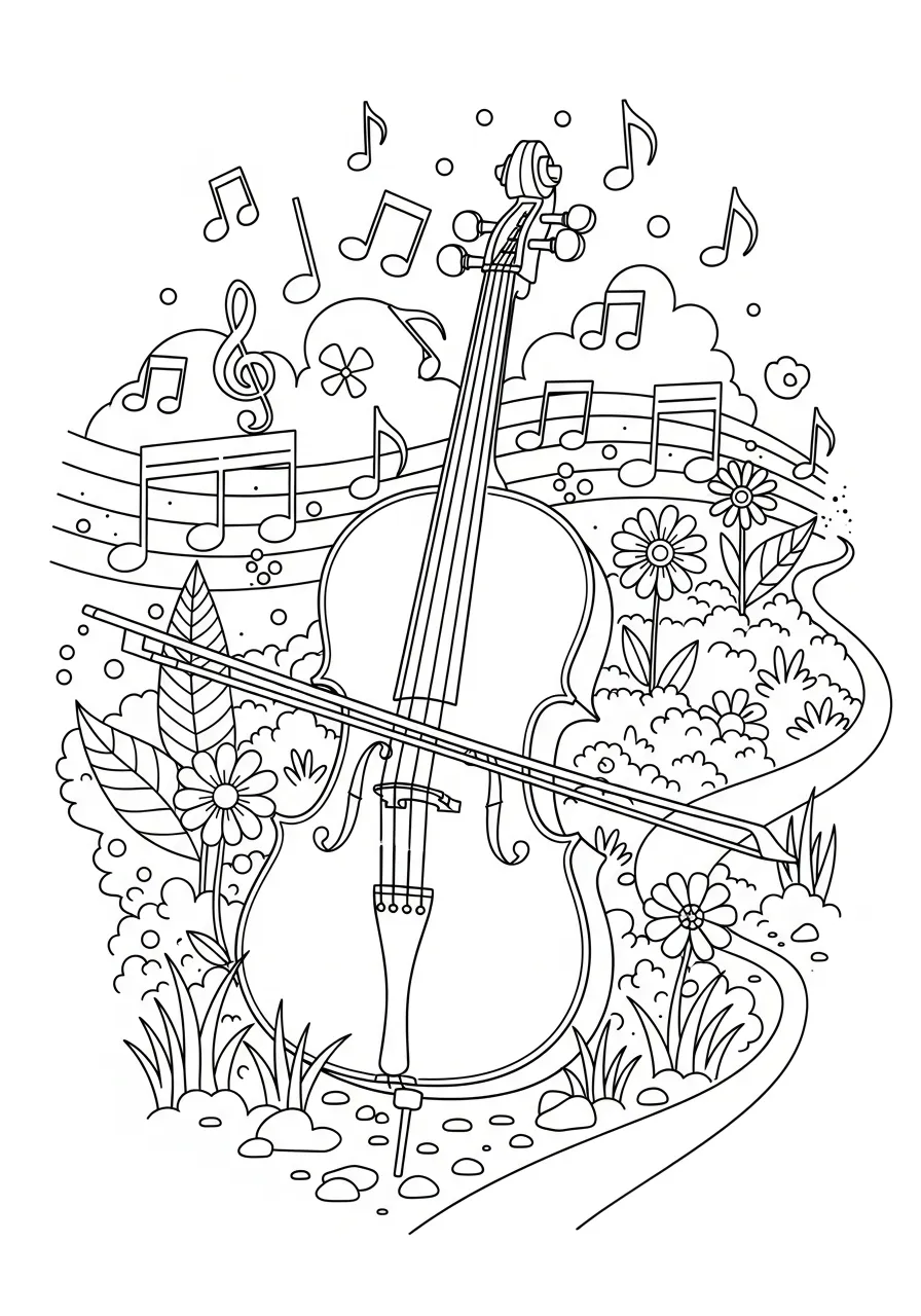 Cello Coloring pages 16