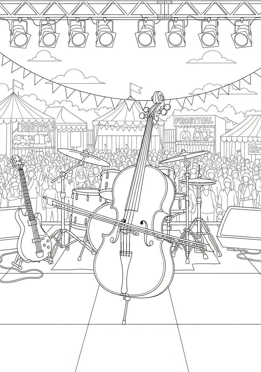Cello Coloring pages 7