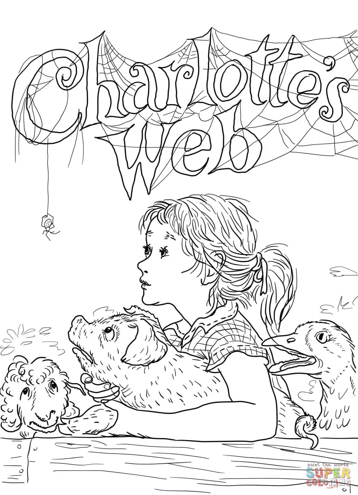 La Telarana de Charlotte Para Colorear 5