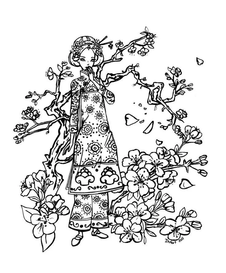 Kirschblüten Ausmalbilder 10