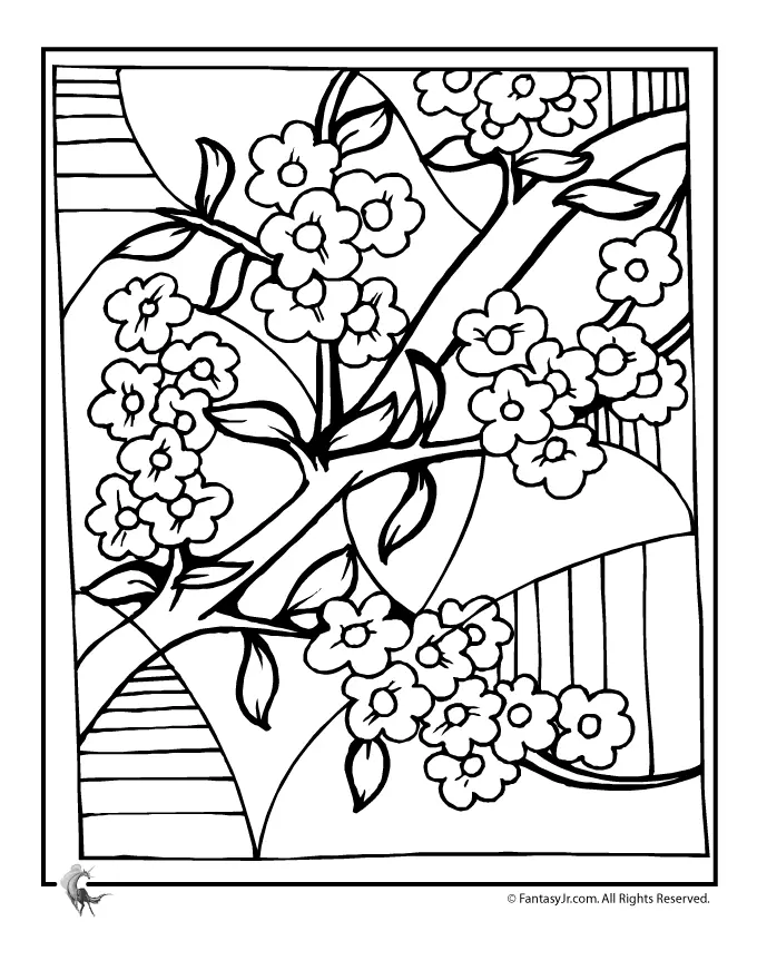 Kirschblüten Ausmalbilder 6