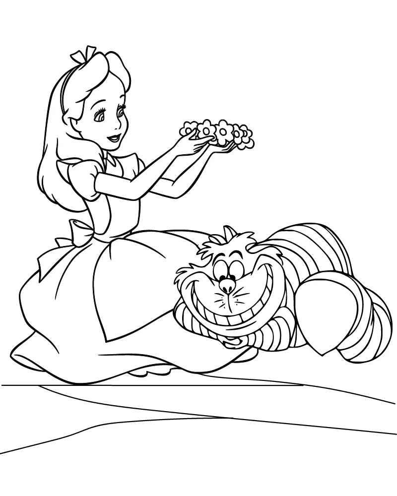 Gato de Cheshire Para Colorir 2