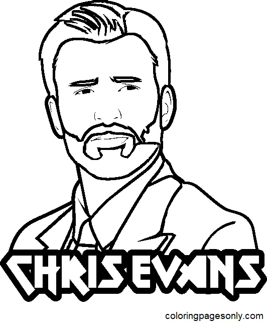 Chris Evans Para Colorear 3