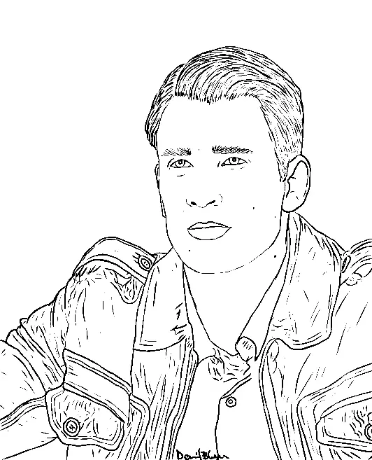 Chris Evans Para Colorear 5