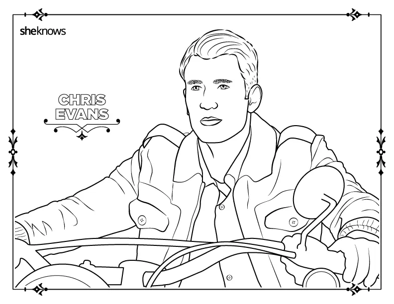 Chris Evans Para Colorear 8