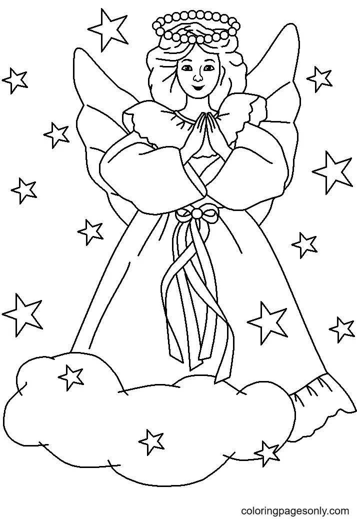angeles De Navidad Para Colorear 11