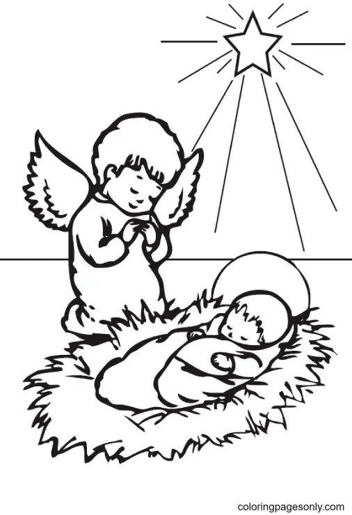 angeles De Navidad Para Colorear 13