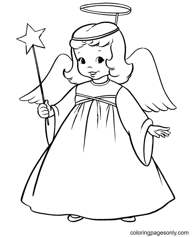 angeles De Navidad Para Colorear 14