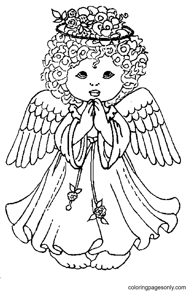 angeles De Navidad Para Colorear 19