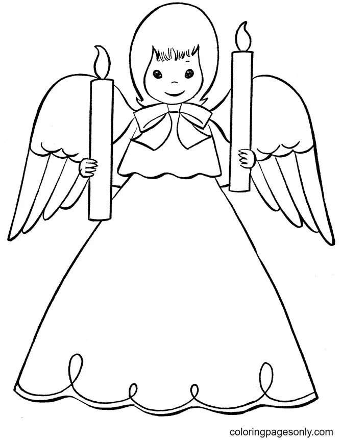angeles De Navidad Para Colorear 21