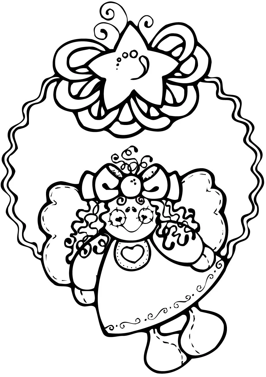 angeles De Navidad Para Colorear 4