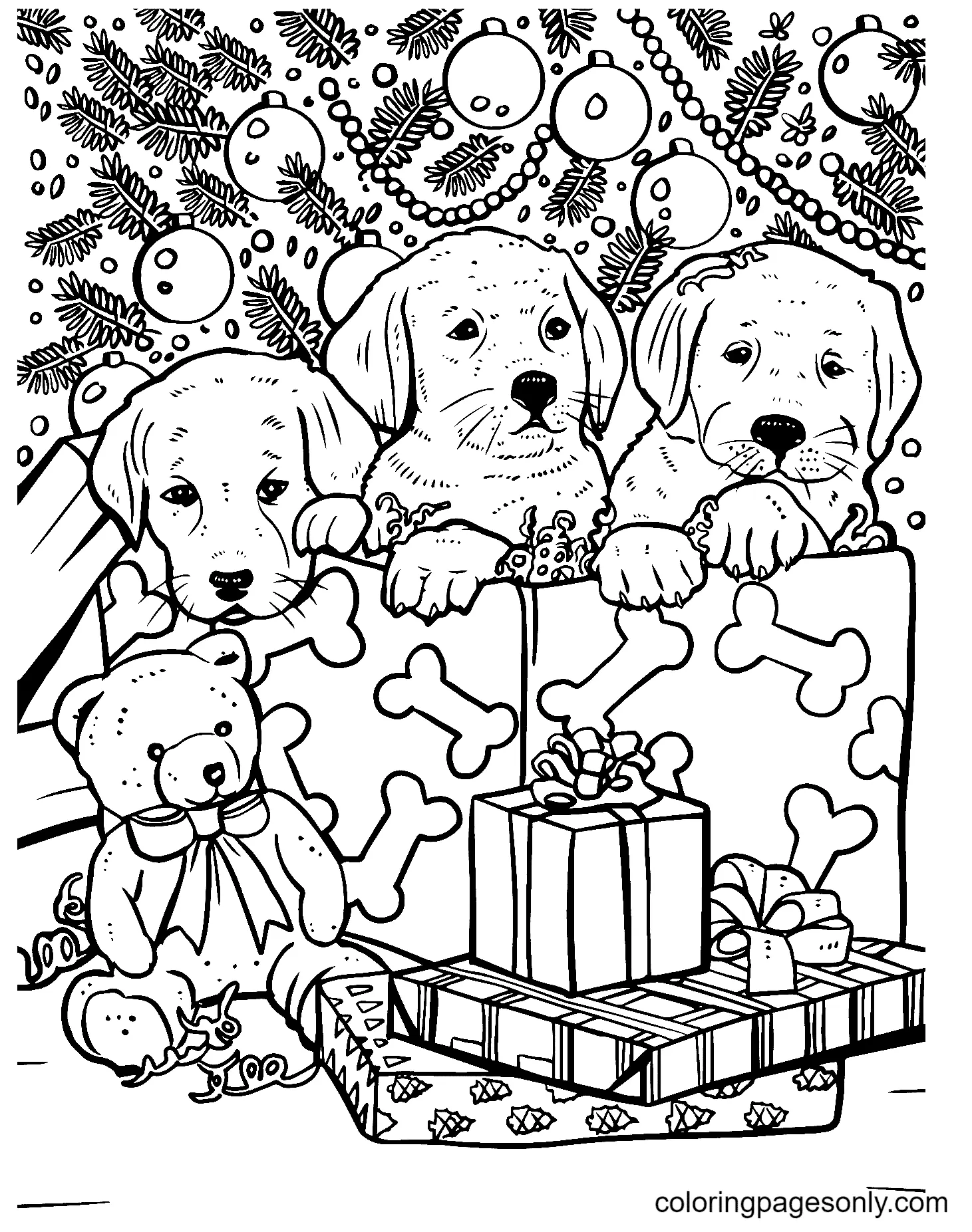 Christmas Animals Coloring Pages 13