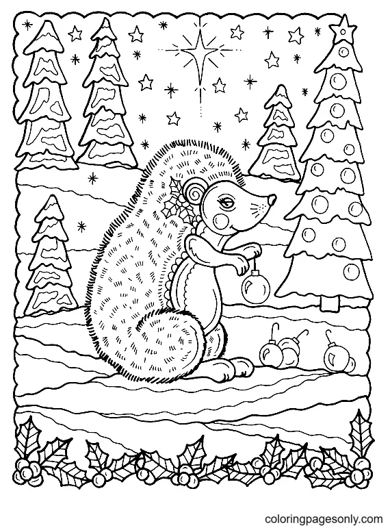 Christmas Animals Coloring Pages 18