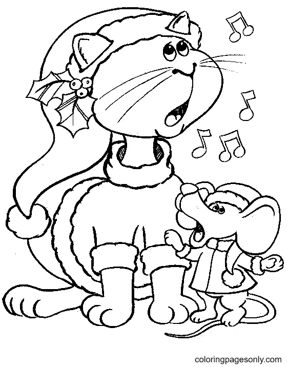 Christmas Animals Coloring Pages 2