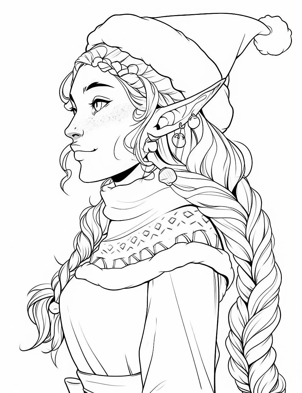 Christmas Anime Coloring Pages 10