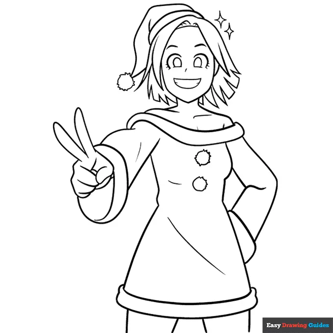 Christmas Anime Coloring Pages 12