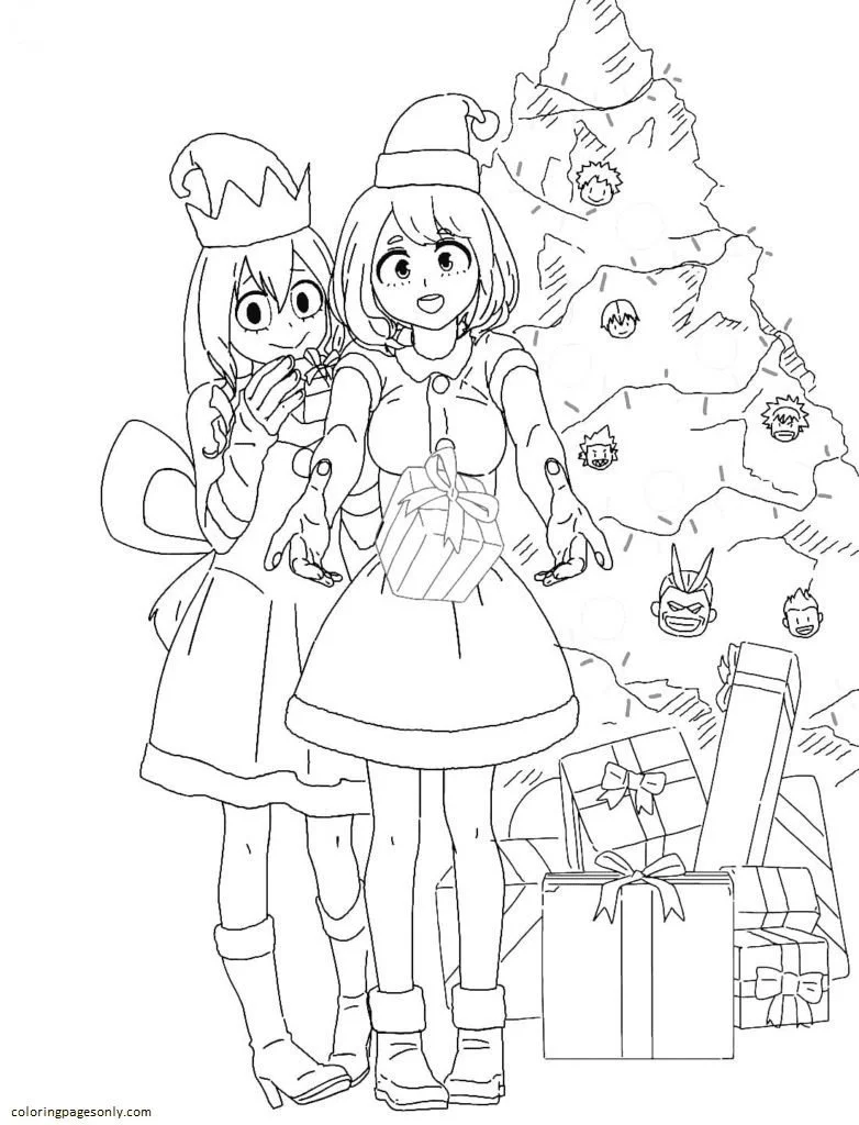 Christmas Anime Coloring Pages 5