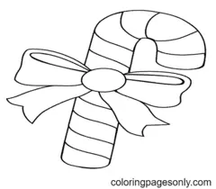 Christmas Candy Cane Coloring Pages 1