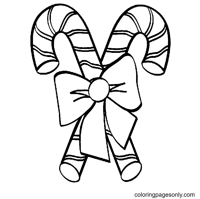 Christmas Candy Cane Coloring Pages 3