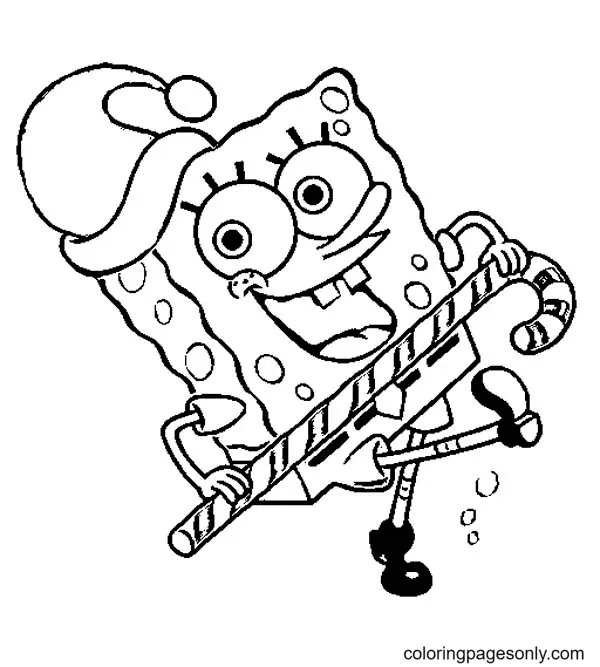 Christmas Candy Cane Coloring Pages 4