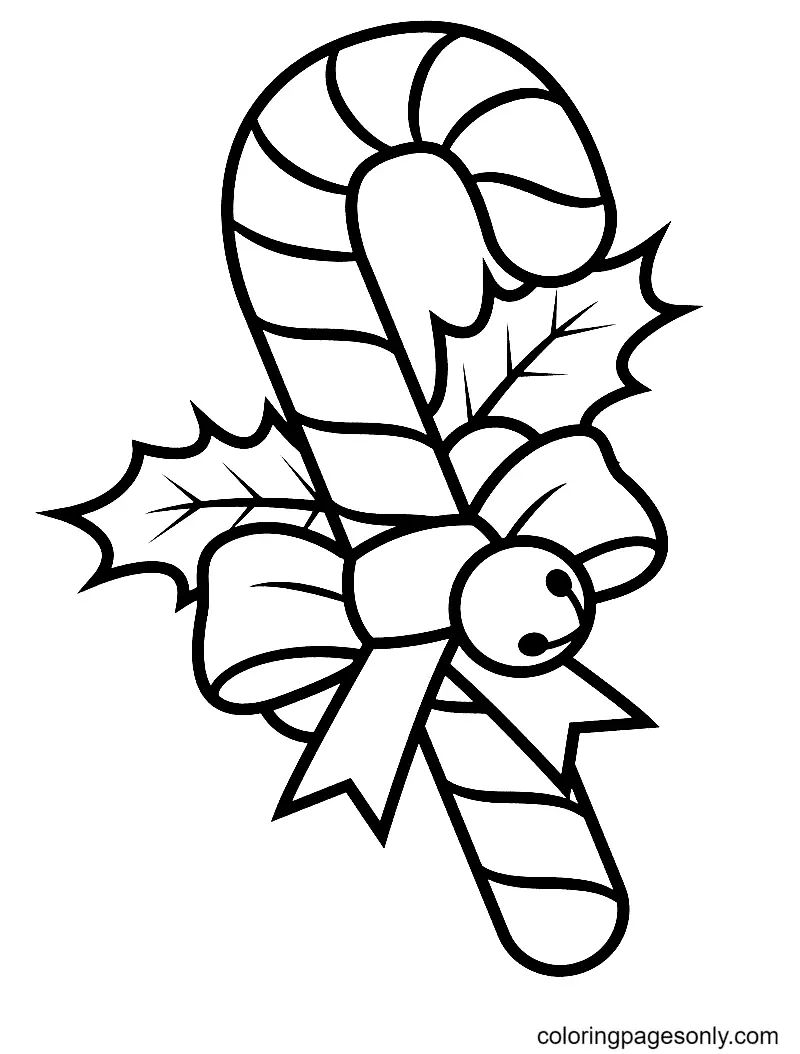 Christmas Candy Cane Coloring Pages 6