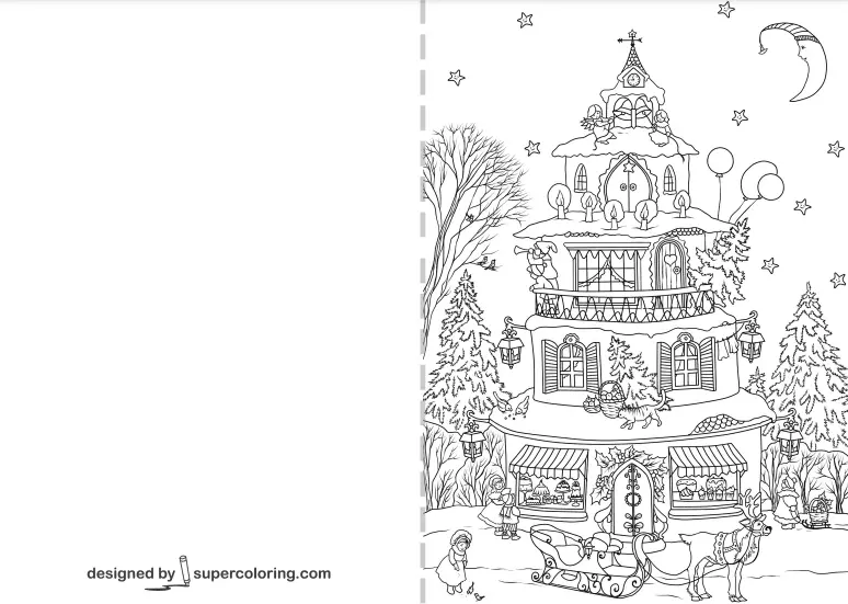 Christmas Cards Coloring Pages 28