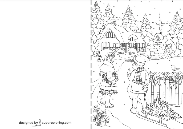 Christmas Cards Coloring Pages 37