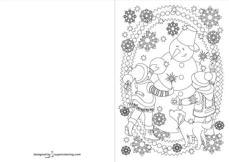 Christmas Cards Coloring Pages 38