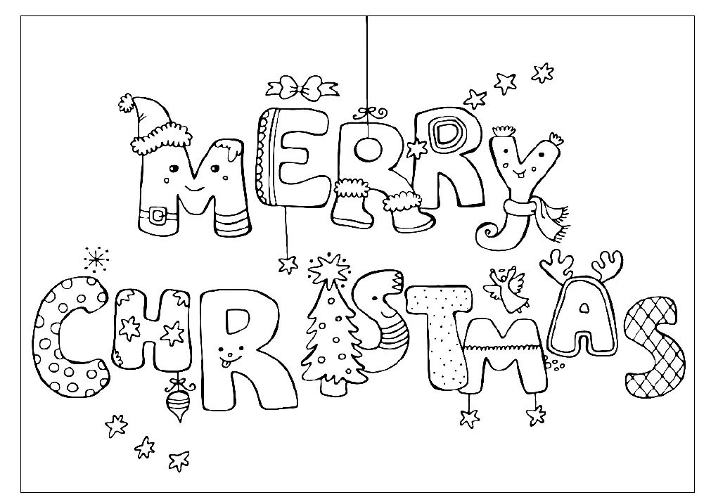 Christmas Cards Coloring Pages 5