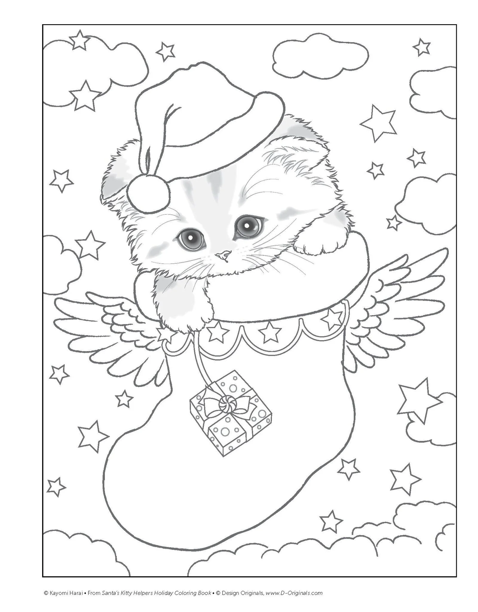 Weihnachtskatzen Ausmalbilder 26