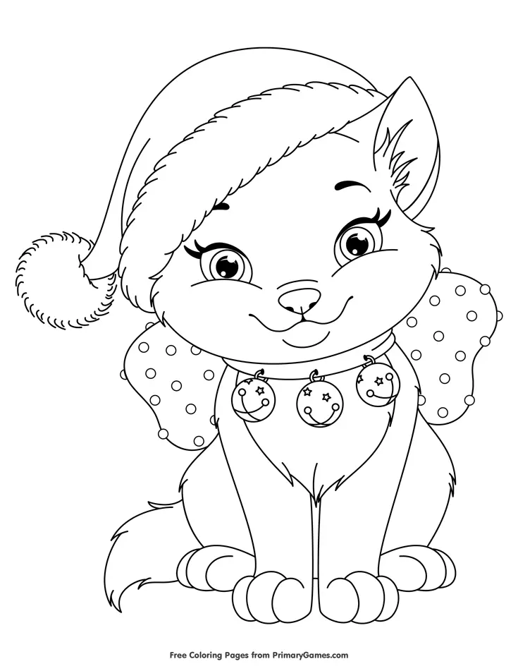 Weihnachtskatzen Ausmalbilder 3